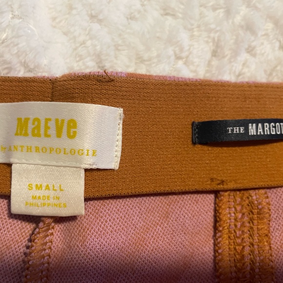 Anthropologie Pink Patterned Pants The Margot Pants by Maeve. Slight flare - Picture 3 of 6